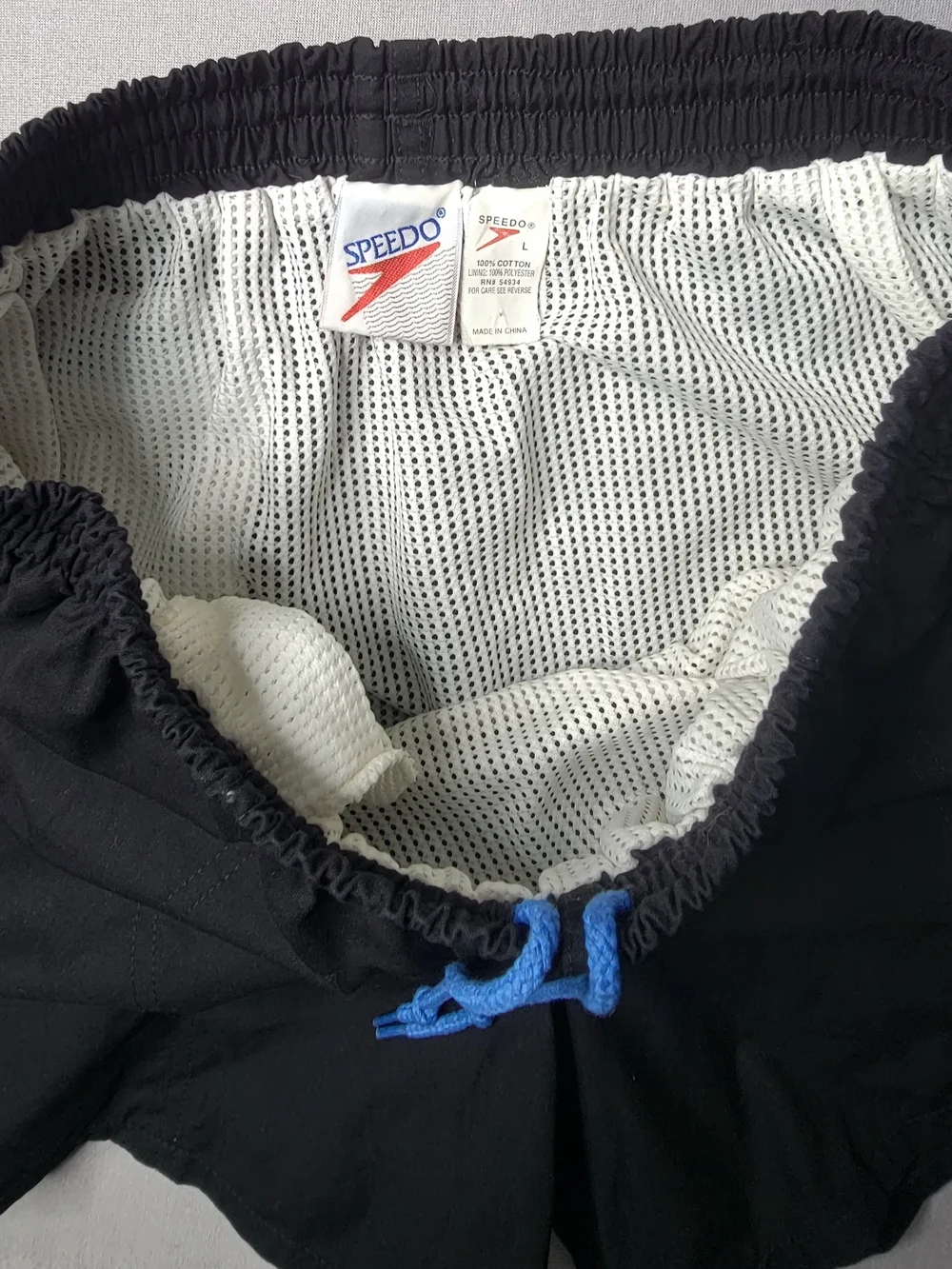 Speedo Vintage Swin Mens Short Nylon Mesh Lined Swinwear 90' Size L
